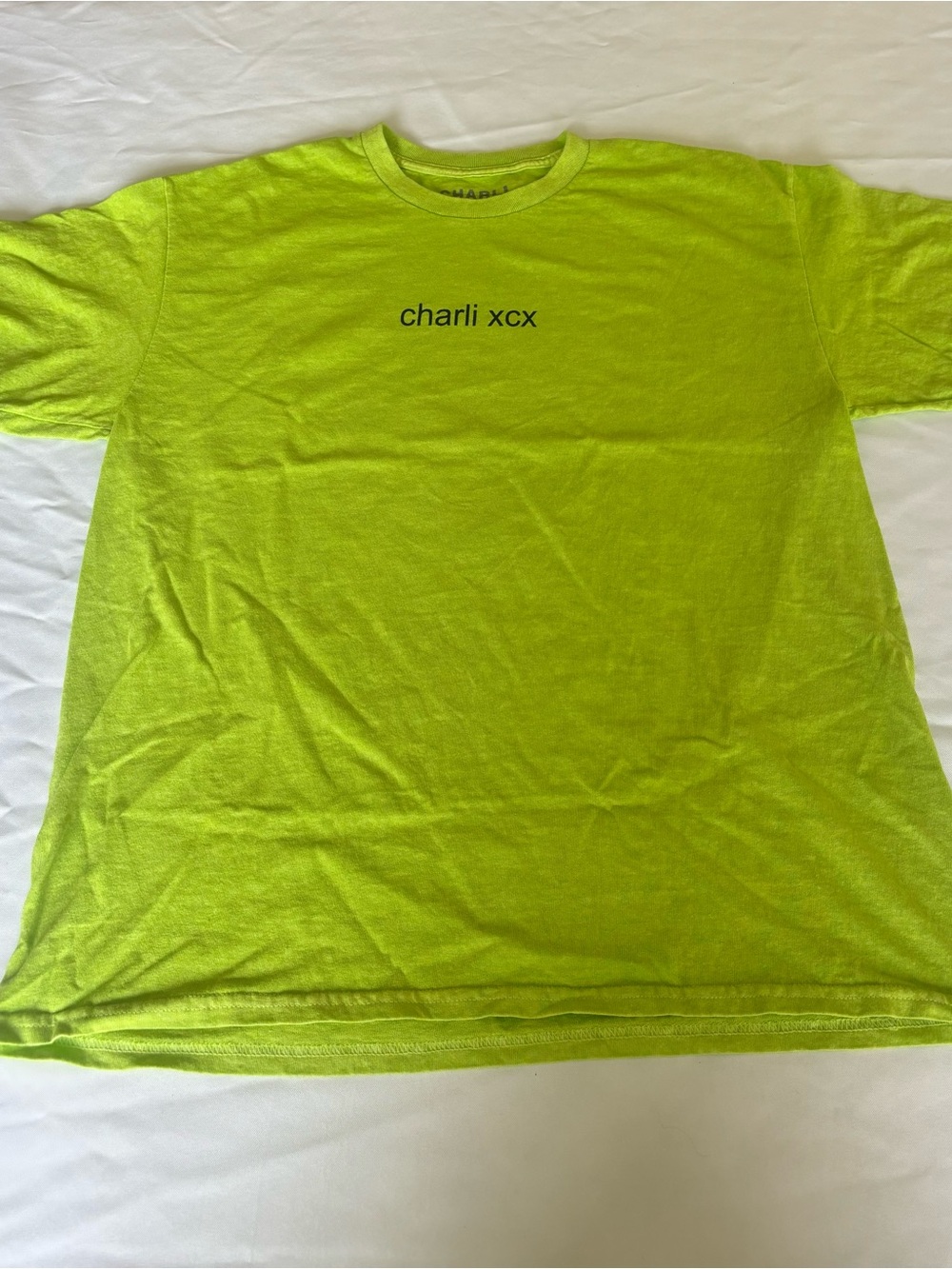 Charli XCX "brat" Short Sleeve Tee Shirt in Bright Green Size Medium Mens